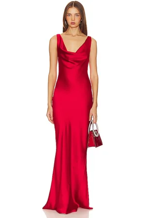 Norma Kamali Vestido de fiesta con cuello drapeado en color rojo talla M en - Red. Talla M (también en S, XS, XXS).