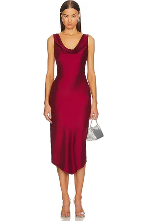 Michael Costello Vestido kylen en color burgundy talla L en - Burgundy. Talla L (también en XXS).