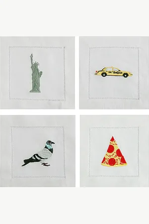 Chefanie Servilletas i heart ny cocktail napkins set of 4 en color blanco talla all en N/A - White. Talla all.