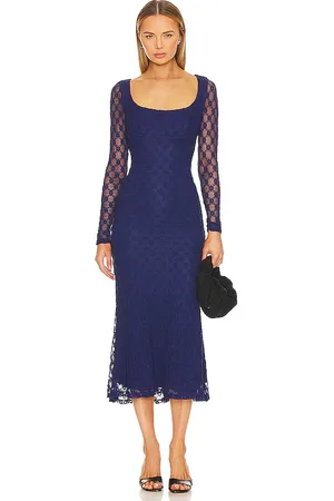 Bardot Vestido midi adoni en color talla 10 en - Navy. Talla 10 (también en 12, 2, 8).