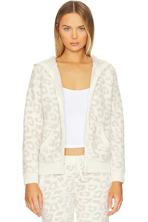Barefoot Dreams Sudadera con capucha con cremallera cozychic en the wild zip hoodie en color crema talla S en - Cream. T