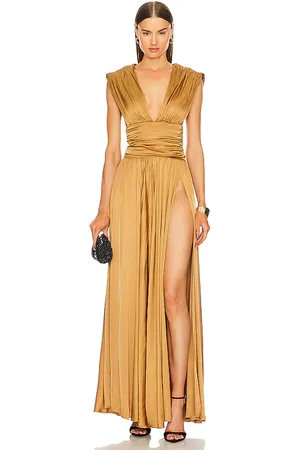 Michael Costello Vestido largo hayward en color oro metálico talla S en - Metallic Gold. Talla S (también en XS).