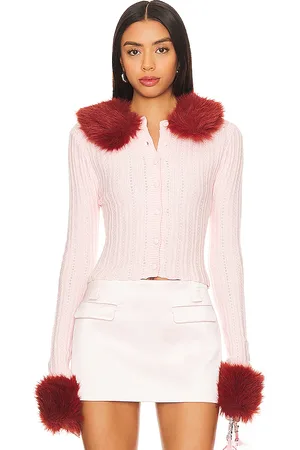 DANIELLE GUIZIO Chaqueta de punto heart en color rosado talla L en - Pink. Talla L (también en S, XS).