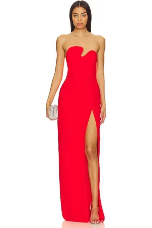 Amanda Uprichard Vestido de fiesta sin tirantes puzzle en color rojo talla L en - Red. Talla L (también en M, S, XL, XS).