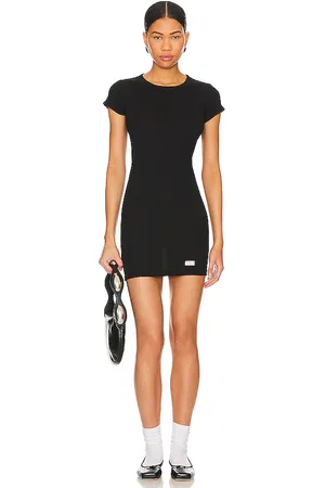 Alexander Wang Vestido de manga corta con cuello redondo en color talla M en - Black. Talla M (también en XS, XXS).
