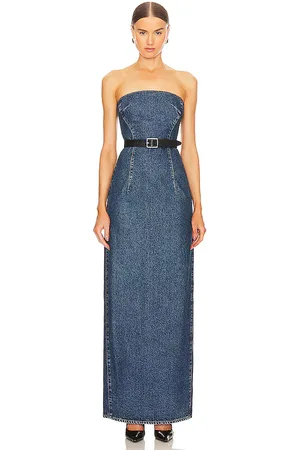 GRLFRND Vestido lena column en color denim-dark talla S en - Denim-Dark. Talla S (también en XS, XXS).