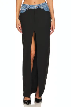 SER.O.YA Falda maxi clarette en color negro talla S en - Black. Talla S (también en XS).