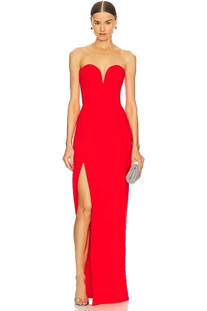 Amanda Uprichard Vestido largo cherri en color rojo talla M en - Red. Talla M (también en S, XL).