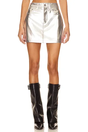 BLANK NYC Minifalda 5 pocket en color plateado metálico talla 27 en - Metallic Silver. Talla 27 (también en 28).