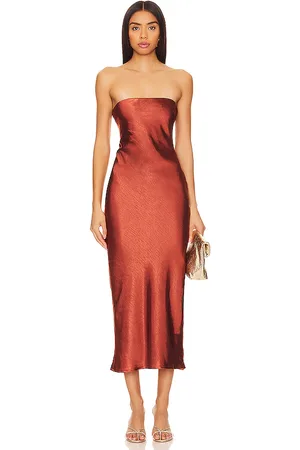 MORE TO COME Maxivestido emma strapless en color burnt orange talla L en - Burnt Orange. Talla L (también en M, S, XL, XS).