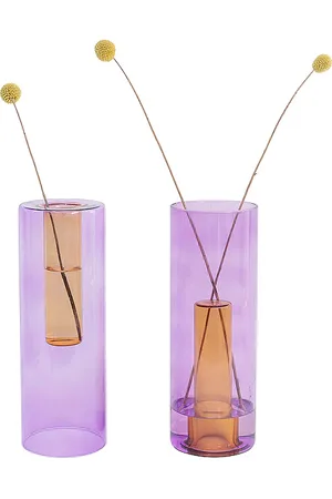 Block Design Florero large reversible glass vase en color morado talla all en - Purple. Talla all.