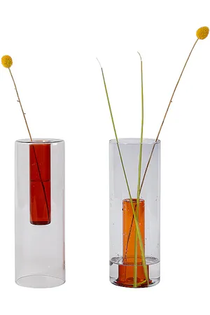 Block Design Florero large reversible glass vase en color gris talla all en - Grey. Talla all.