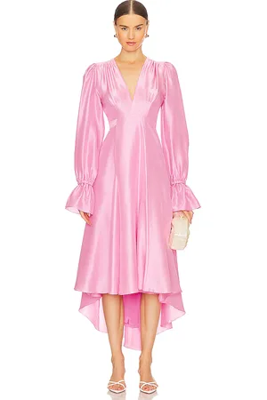 Azeeza Vestido midi willow en color rosado talla S en - Pink. Talla S (también en XS).