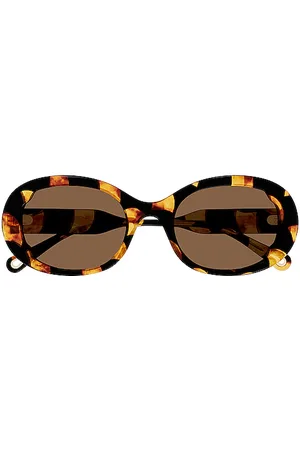 Chloé Gafas de sol ovaladas lilli en color marrón talla all en Shiny Scalloped Chlo? Havana Black & Brown - Brown. Talla all.
