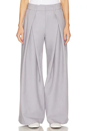 GRLFRND Pantalón con trabillas nolan pleated en color gris claro talla M en - Light Grey. Talla M (también en XS).