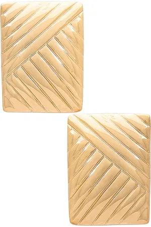 Heaven Mayhem Pendientes rectangulares chapados lined en color oro metálico talla all en - Metallic Gold. Talla all.