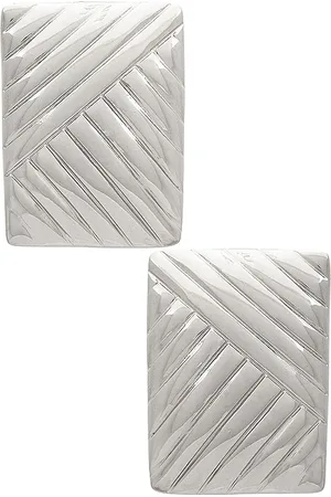 Heaven Mayhem Pendientes rectangulares chapados lined en color metálico talla all en - Metallic Silver. Talla all.