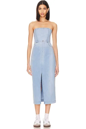 Free People Vestido midi picture perfect en color azul talla 12 en - Blue. Talla 12 (también en 14).