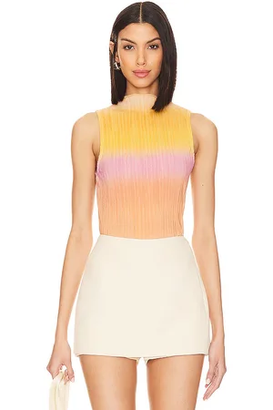 Lovers And Friends Giada sheer top en color naranja talla M en - Orange. Talla M (también en XL).