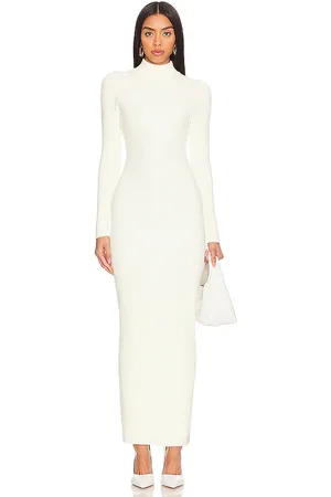 RONNY KOBO Vestido midi elias en color blanco talla L en - White. Talla L (también en M, S, XS).