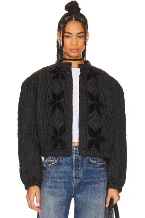 Free People Chaqueta acolchada quinn en color talla L en - Black. Talla L (también en M, S, XL, XS).