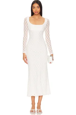 Bardot Vestido midi adoni en color talla 4 en - White. Talla 4 (también en 6).