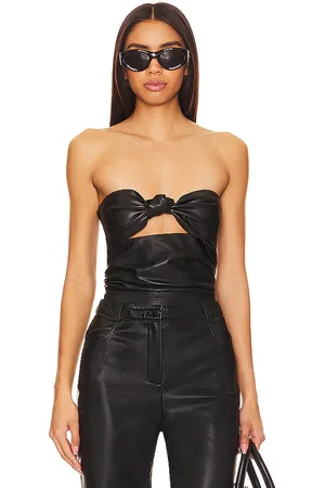 Lovers And Friends X anja dujakovi? daxton faux leather top en color talla M en - Black. Talla M (también en S, XL).