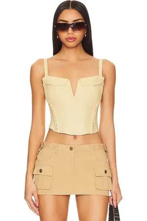 superdown Leslie cargo corset top en color beige talla M en - Beige. Talla M (también en S, XL).