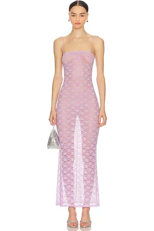 Lovers And Friends Vestido largo lia sheer en color lavanda talla M en - Lavender. Talla M (también en XL).