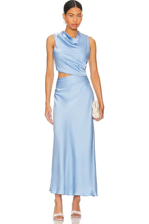 Misha Vestido midi amadeus en color azul talla L en - Blue. Talla L (también en XS).