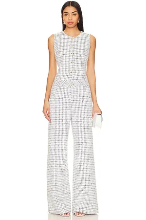 Amanda Uprichard Tori jumpsuit en color negro, blanco talla M en - Black, White. Talla M (también en S).
