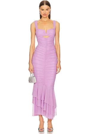 Michael Costello Vestido largo hilary en color morado talla M en - Purple. Talla M (también en XL).