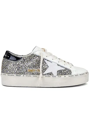 Golden Goose Zapatilla deportiva hi star en color neutral metálico talla 39 en Platinum White & Black - Metallic Neutral. Talla 39 (tam
