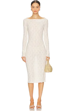 Tularosa Vestido nikki midi en color blanco talla M en - White. Talla M (también en XL).