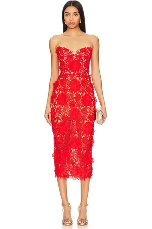 Bronx and Banco Vestido midi jasmine en color talla M en - Red. Talla M (también en L, S).