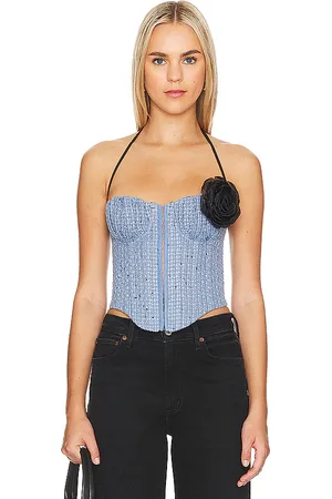 Lovers And Friends Top corsé domino en color azul talla M en - Blue. Talla M (también en S).