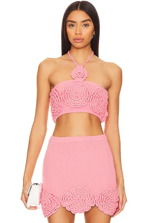 Lovers And Friends Camiseta tirantes ashby crochet en color talla M en - Pink. Talla M (también en L, S).