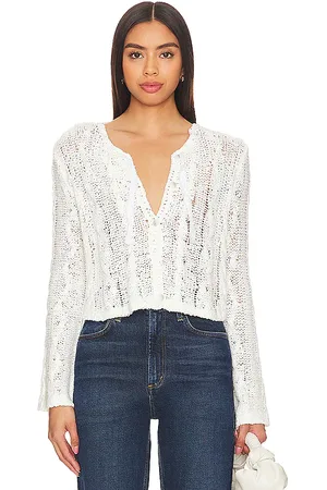 Free People Cárdigan robyn en color blanco talla L en - White. Talla L (también en S).