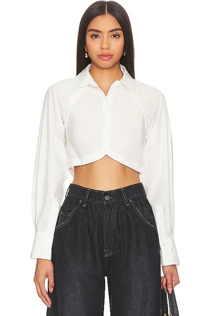 Simkhai Camisa convertible corta nikolia en color talla S en - White. Talla S (también en XS).