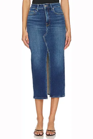 GOOD AMERICAN Falda midi con abertura en la parte delantera en color denim-dark talla 22 en - Denim-Dark. Talla 22 (también en 2