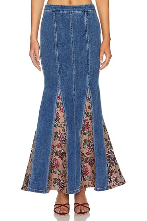 MAJORELLE Falda maxi luda en color azul talla M en - Blue. Talla M (también en S, XXS).