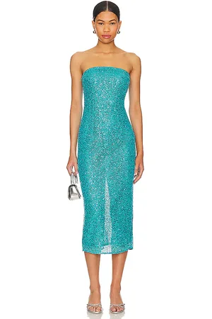 NBD Vestido midi aine en color azul cerceta talla M en - Teal. Talla M (también en S, XL).