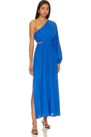 Minkpink Vestido a media pierna con un hombro descubierto skye en color azul talla L en - Blue. Talla L (también en S, XL, XS).