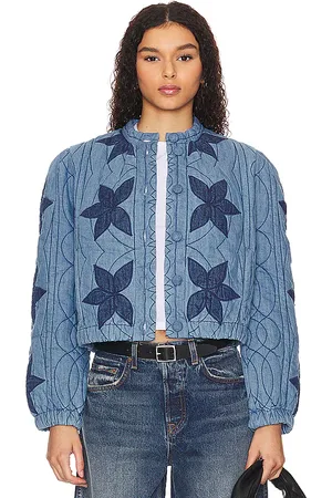 Free People Chaqueta acolchada quinn en color denim-medium talla S en - Denim-Medium. Talla S (también en L, XL