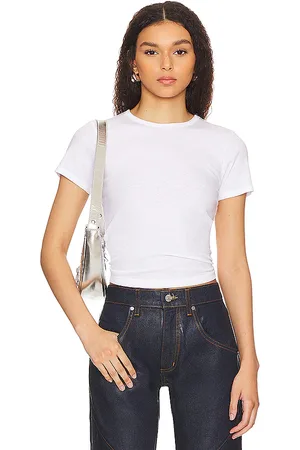 GOOD AMERICAN Camiseta ajustada en color blanco talla 2X en - White. Talla 2X (también en 3X, 4X, 5X, L).