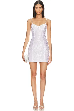For Love & Lemons Minivestido lindy en color talla M en - White. Talla M (también en L, S, XL).
