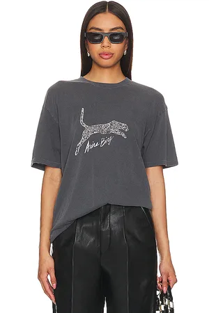 ANINE BING Camiseta walker spotted leopard en color negro talla M en - Black. Talla M (también en S).