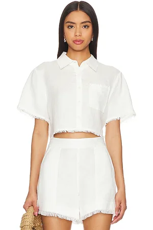 Simkhai Camisa corta solange en color talla L en - White. Talla L (también en M, S, XS).