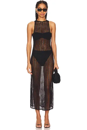 LPA Vestido midi ryclen open knit en color talla L en - Black. Talla L (también en S, XL, XS).
