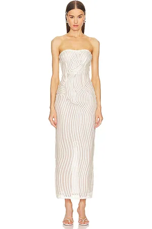 Michael Costello Vestido opal midi en color ivory talla L en - Ivory. Talla L (también en M, S, XL, XS, XXS).